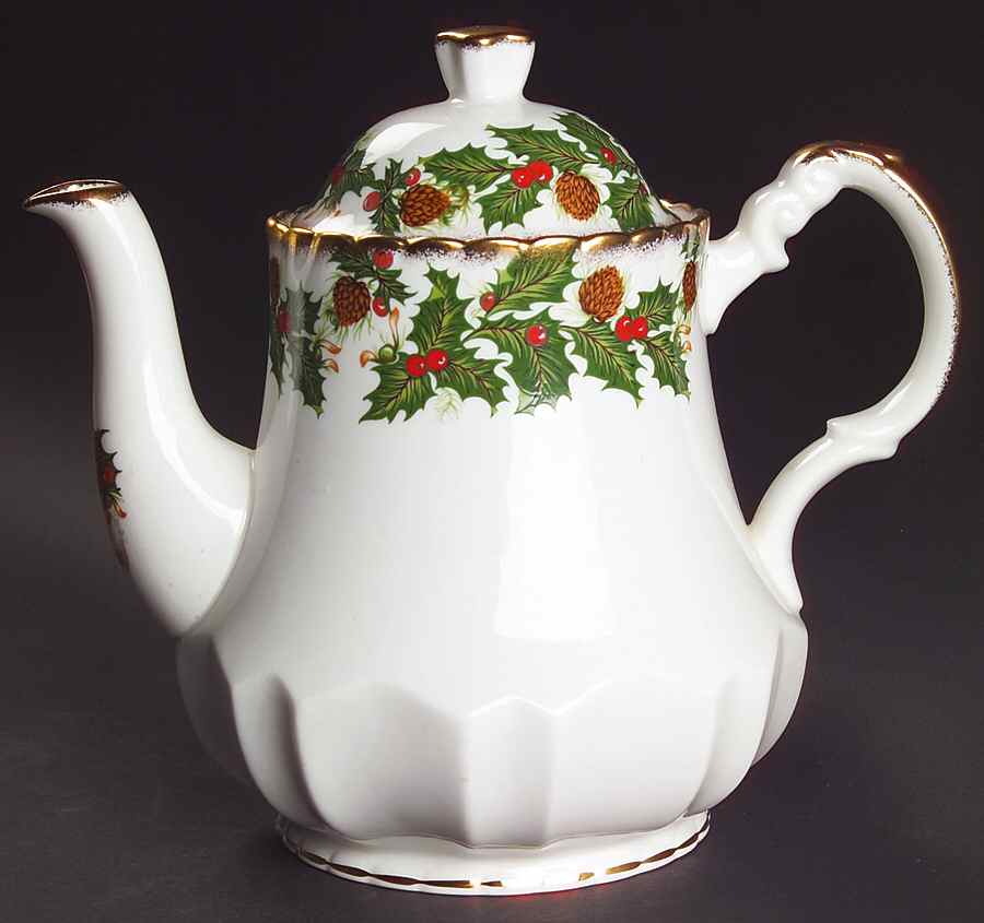 Yuletide (Scalloped) Teapot & Lid by Rosina-Queens-1