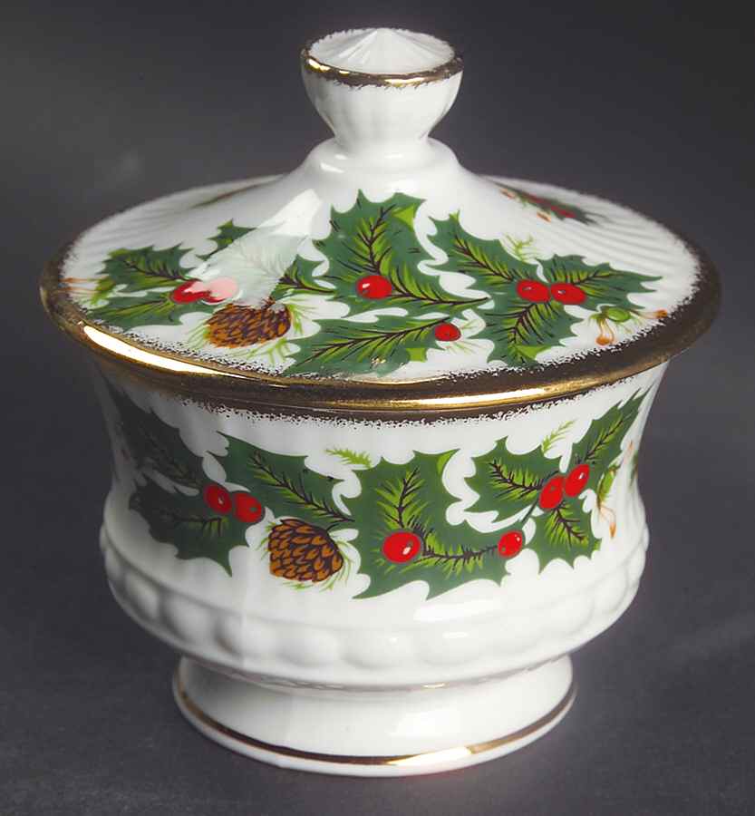 Yuletide (Scalloped) Sugar Bowl & Lid by Rosina-Queens-1