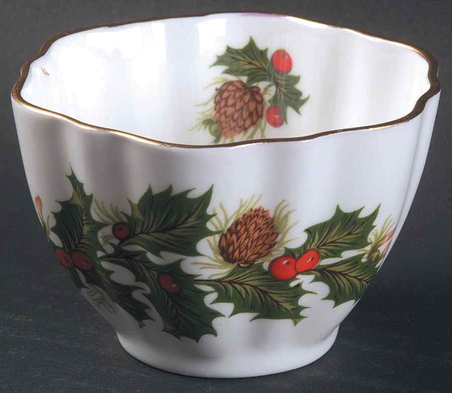 Yuletide (Scalloped) Mini Open Sugar Bowl by Rosina-Queens-1