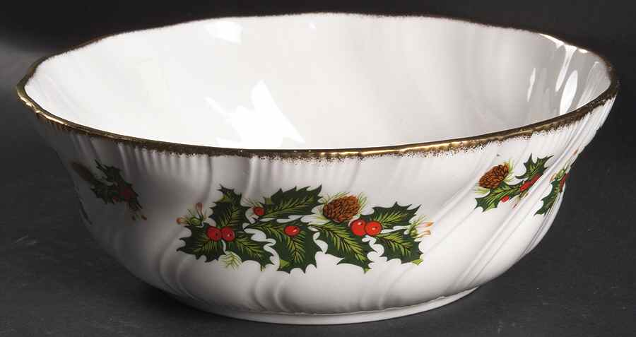 Yuletide (Scalloped) 8" Round Vegetable Bowl by Rosina-Queens-1