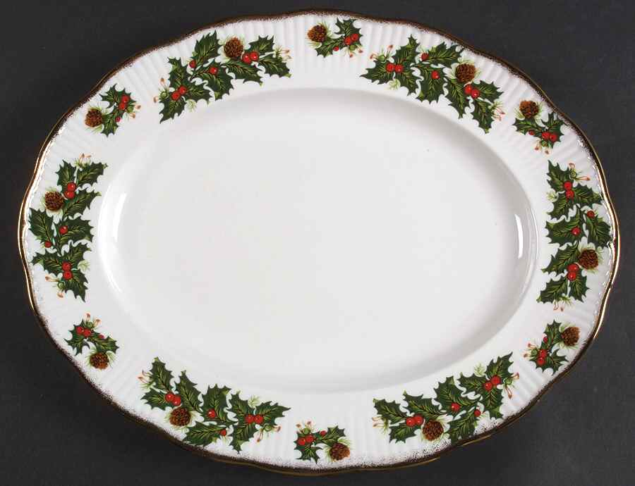 Yuletide (Scalloped) 13" Oval Serving Platter by Rosina-Queens-1