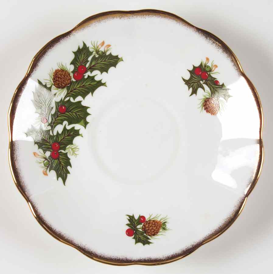 Yuletide (Scalloped) Saucer for Flat Cup by Rosina-Queens-1
