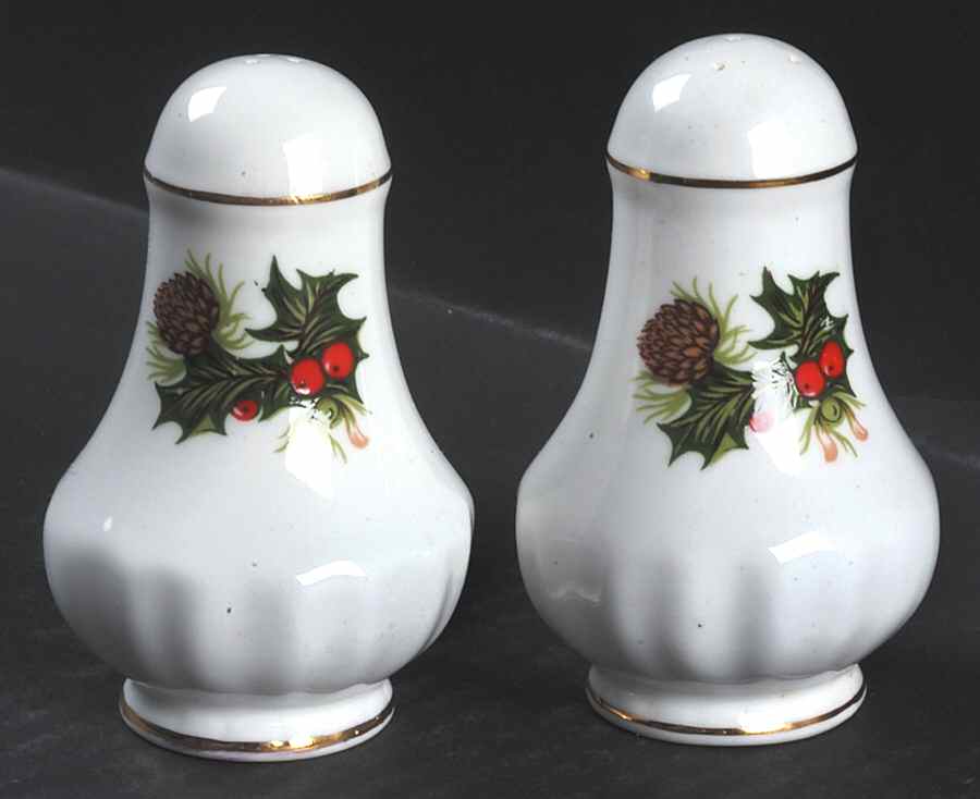 Yuletide (Scalloped) Salt & Pepper Set by Rosina-Queens-1