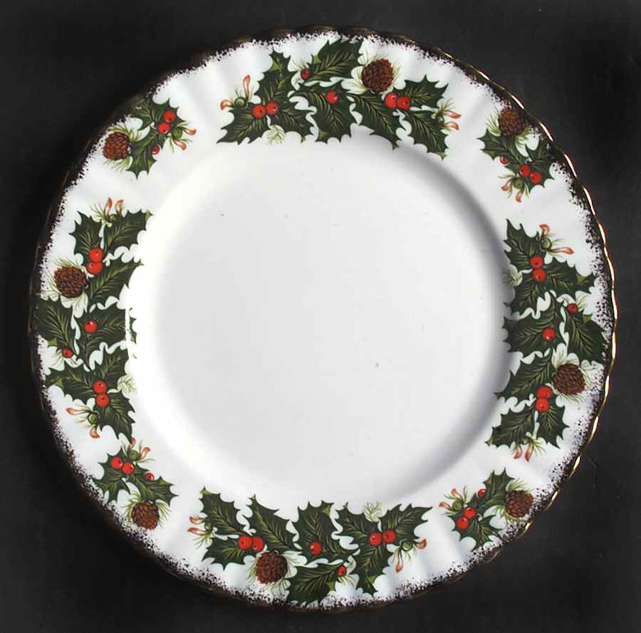 Yuletide (Scalloped) Salad/Dessert Plate by Rosina-Queens-1