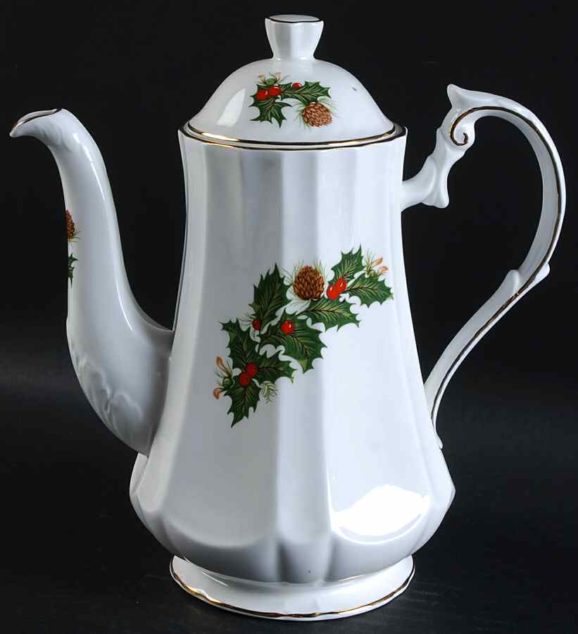 Yuletide (Scalloped) Coffee Pot & Lid by Rosina-Queens-1