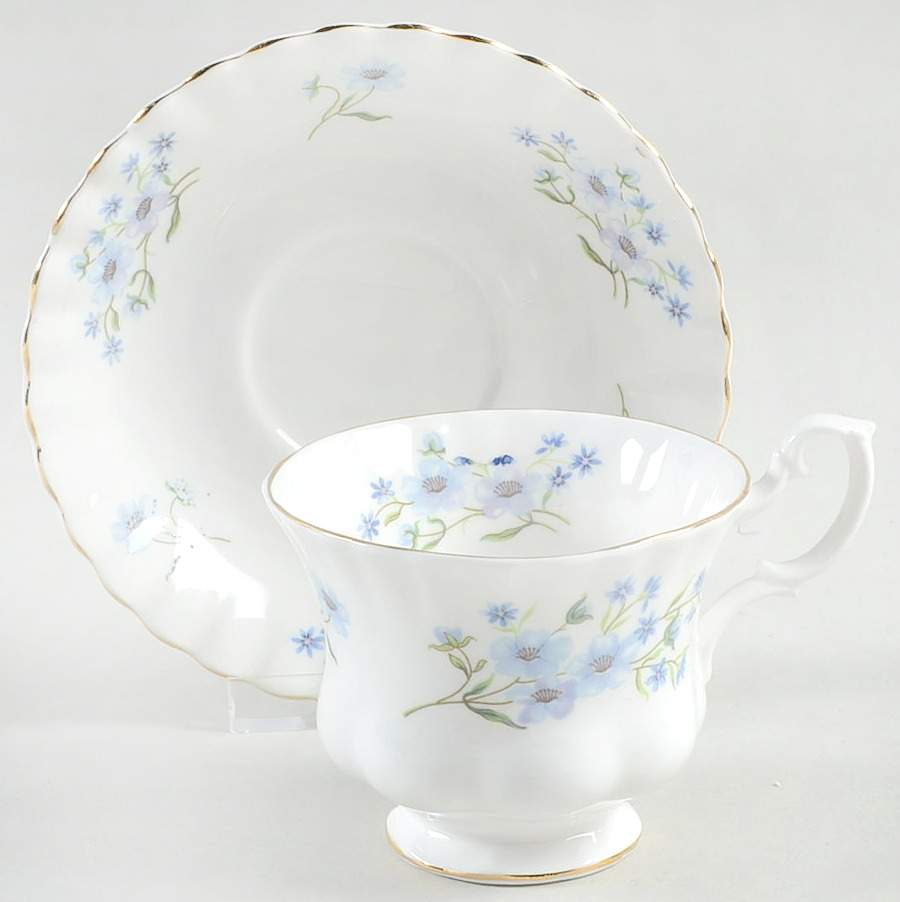 Blue Rock Footed Cup & Saucer Set by Richmond (England)-1
