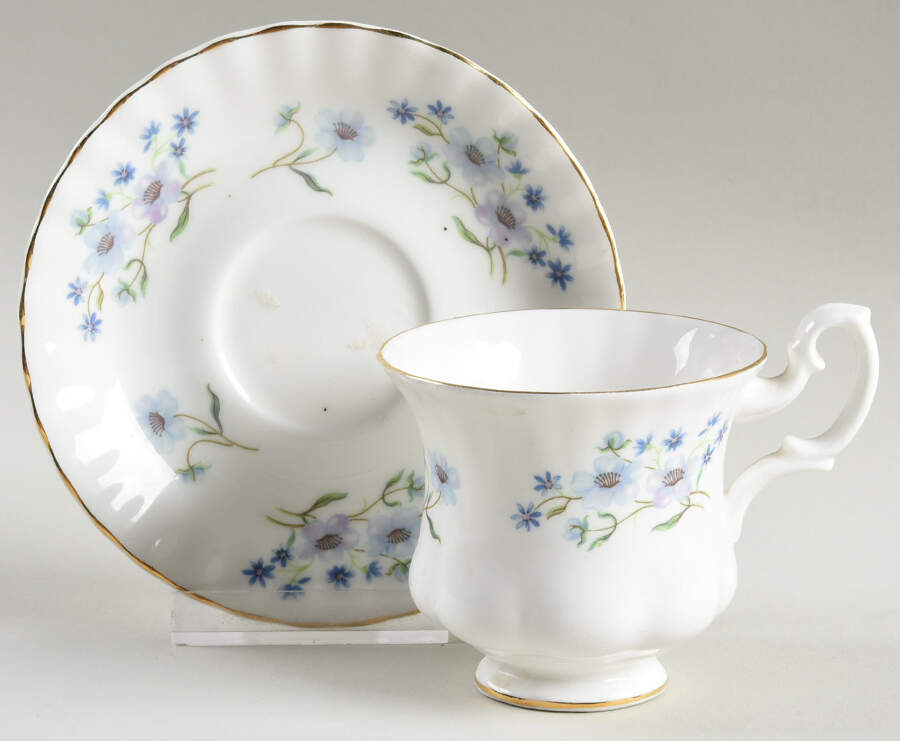 Blue Rock Footed Demitasse Cup & Saucer Set by Richmond (England)-1