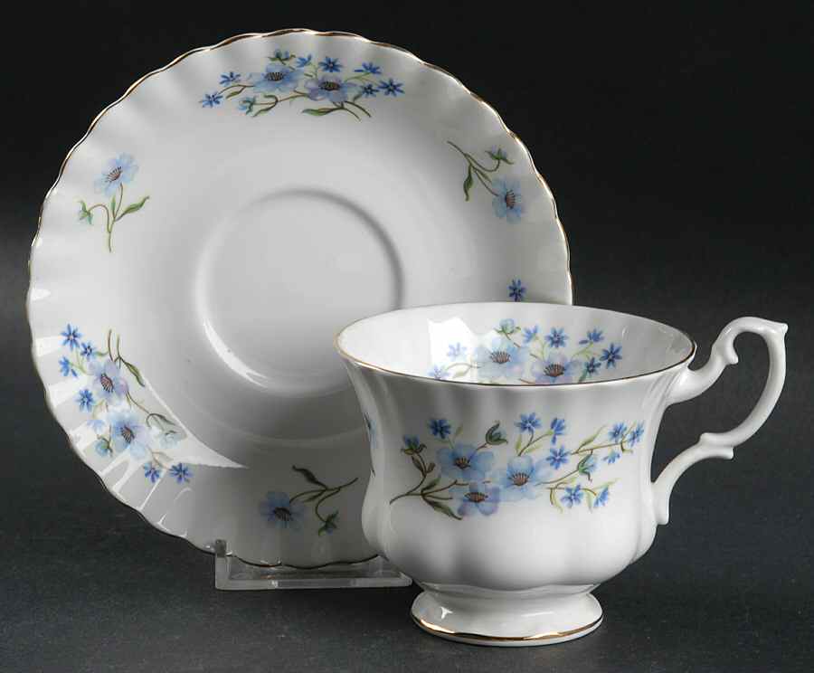 Blue Rock Footed Cup & Saucer Set by Richmond (England)-1