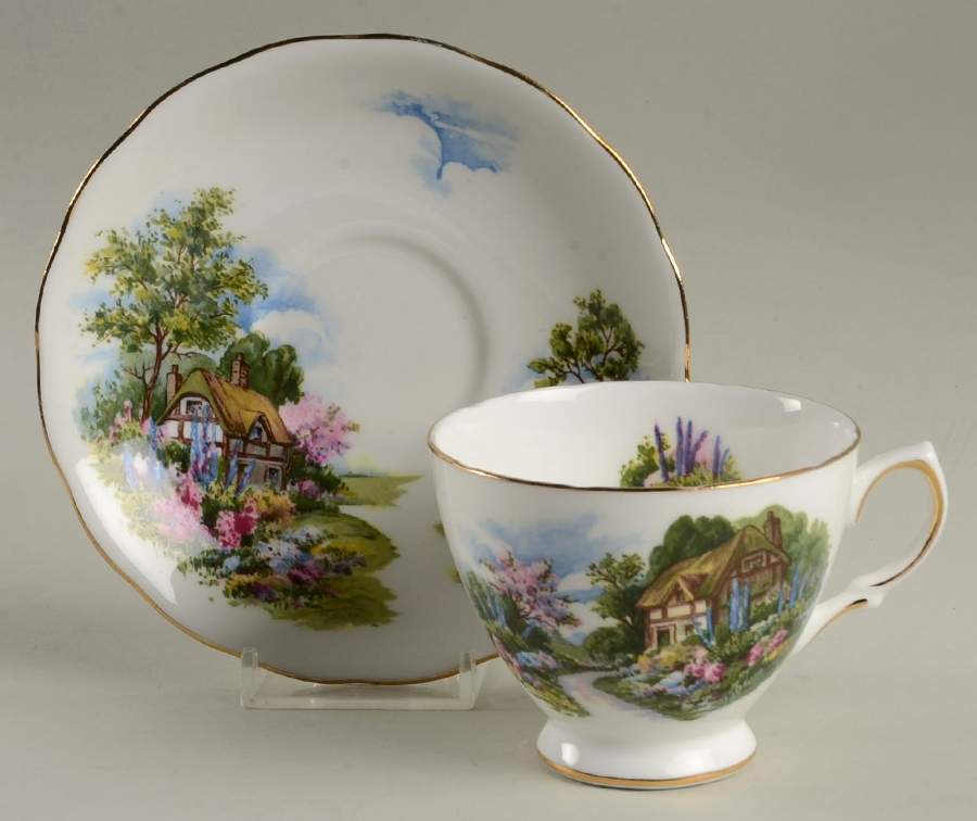 7382 Footed Cup & Saucer Set by Ridgway (Ridgways)-1