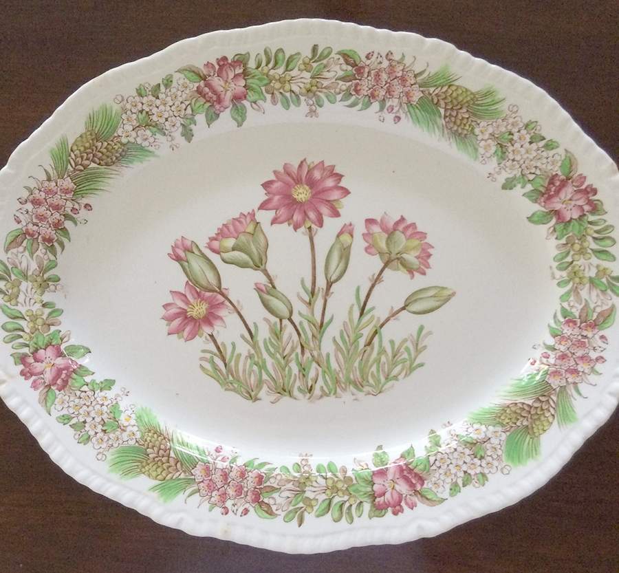 American State Flowers 14" Oval Serving Platter by Ridgway (Ridgways)-1