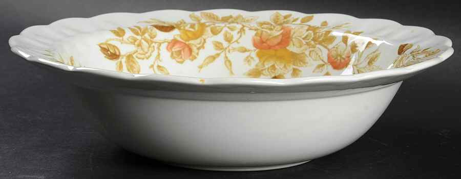 Antique Rose Brown 9" Round Vegetable Bowl by Ridgway (Ridgways)-1