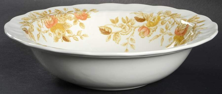Antique Rose Brown 8" Round Vegetable Bowl by Ridgway (Ridgways)-1