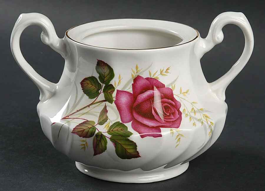 Anniversary Rose Sugar Bowl No Lid by Ridgway (Ridgways)-1