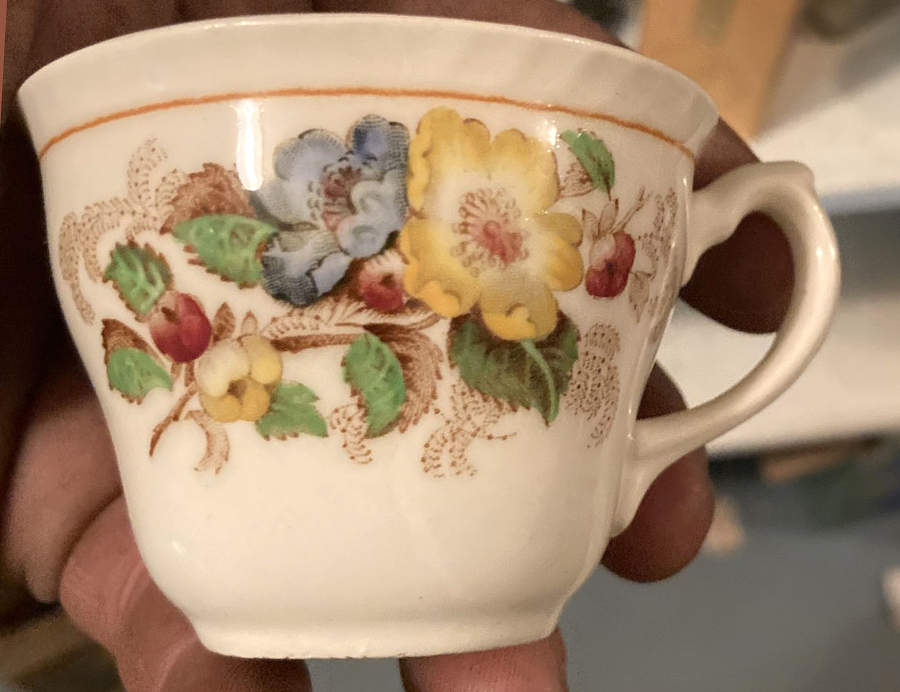 Apple Blossom Brown Flat Demitasse Cup by Ridgway (Ridgways)-1