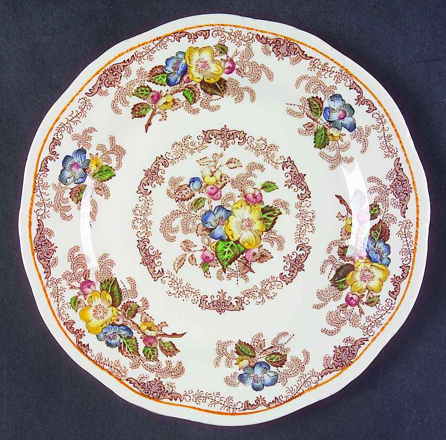 Apple Blossom Brown Dessert/Pie Plate by Ridgway (Ridgways)-1
