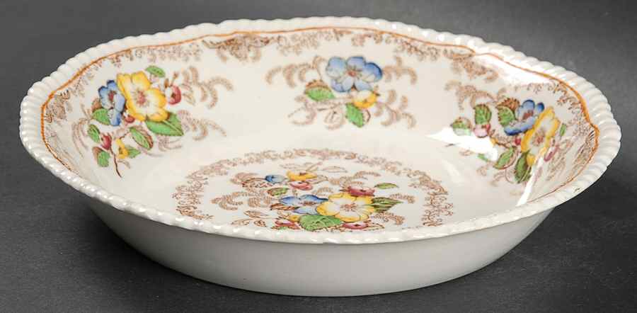 Apple Blossom Brown Coupe Soup Bowl by Ridgway (Ridgways)-1