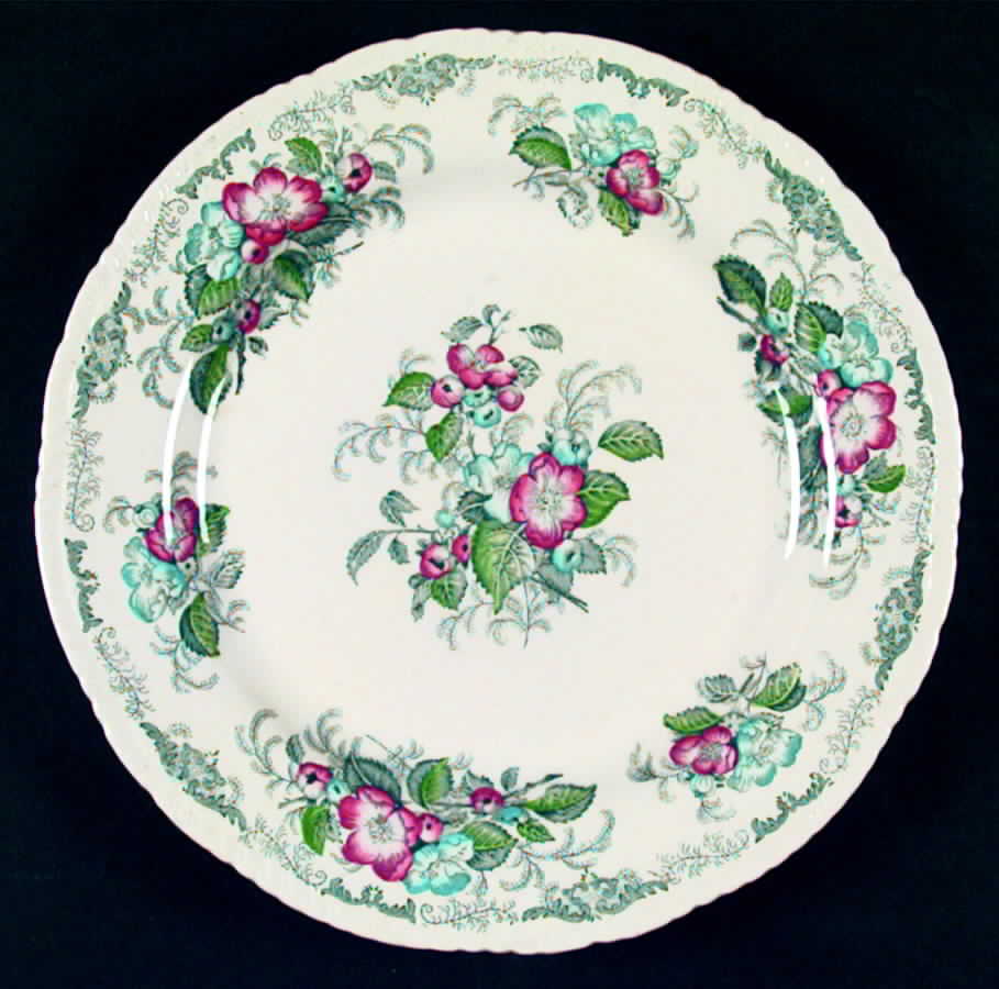 Apple Blossom Green Dinner Plate by Ridgway (Ridgways)-1