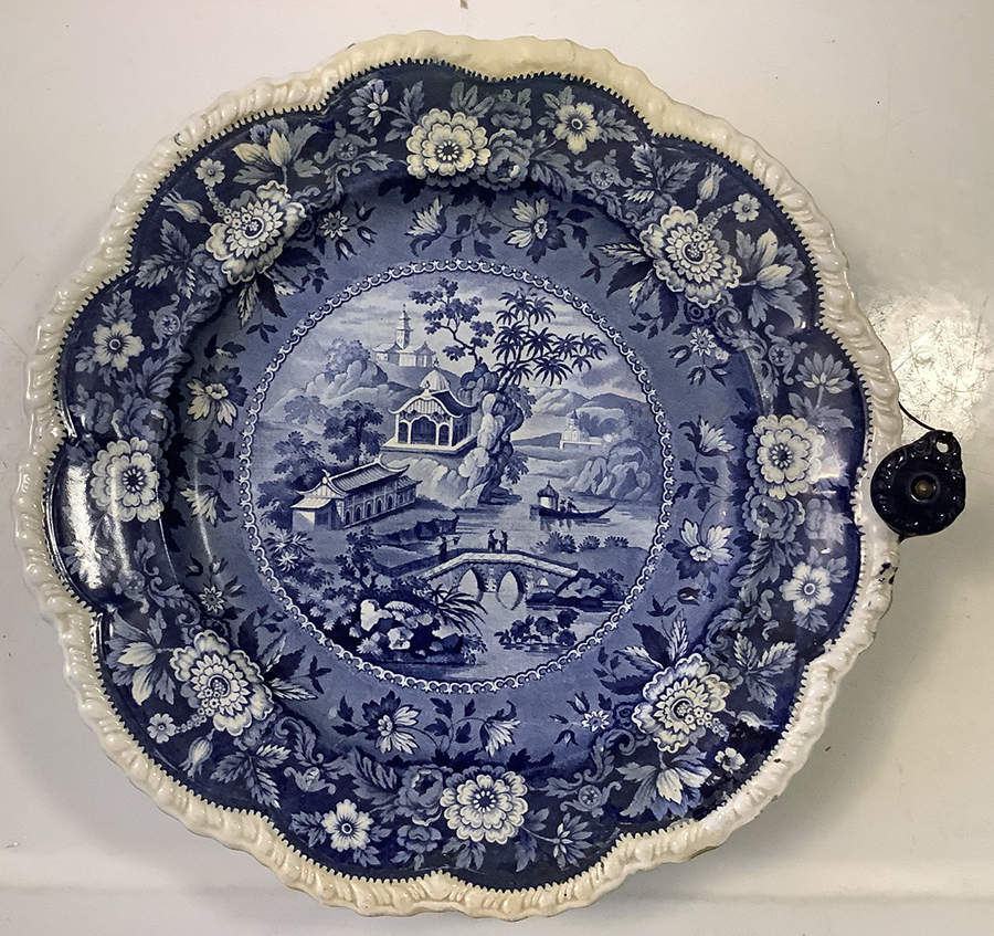Asiatic Palaces Blue Hot Water Plate by Ridgway (Ridgways)-1