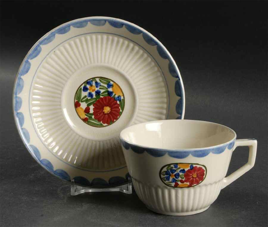 Avignon Flat Cup & Saucer Set by Ridgway (Ridgways)-1