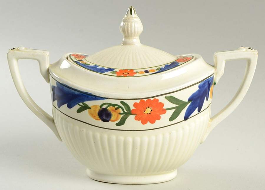 The Bedford Sugar Bowl & Lid by Ridgway (Ridgways)-1