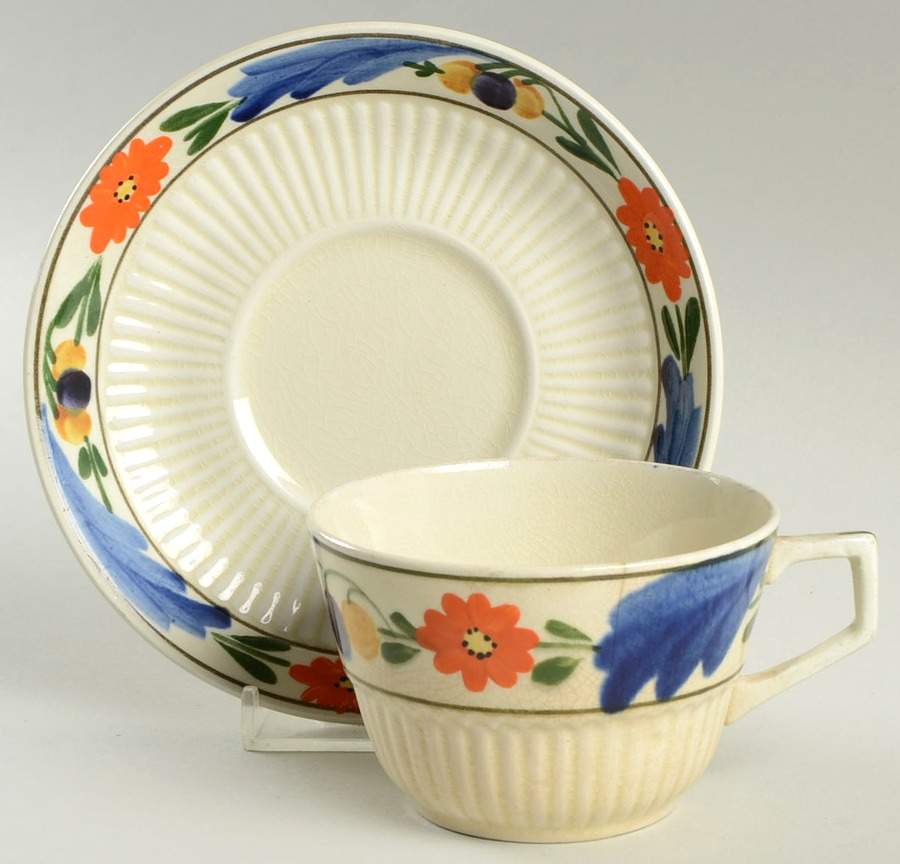 The Bedford Flat Cup & Saucer Set by Ridgway (Ridgways)-1