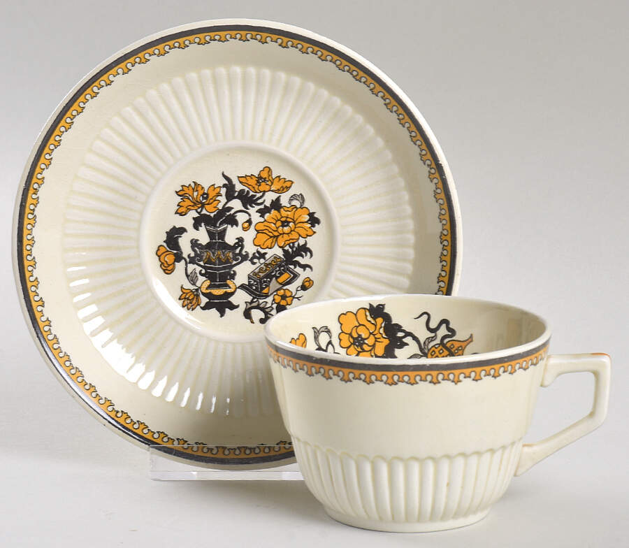 Blackstone Flat Cup & Saucer Set by Ridgway (Ridgways)-1