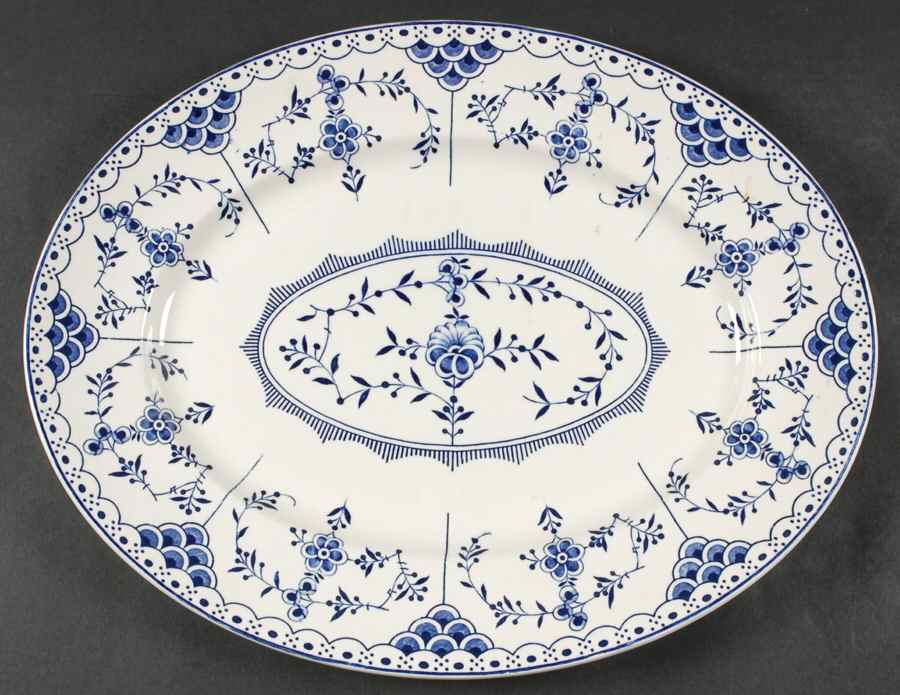 Blue Danish 16" Oval Serving Platter by Ridgway (Ridgways)-1