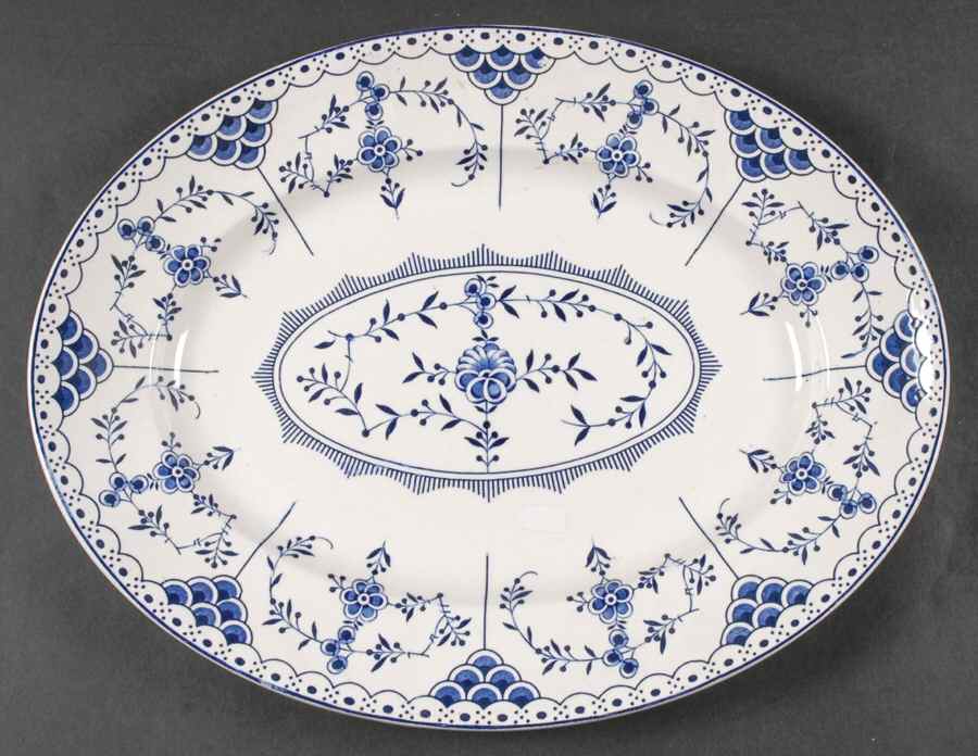Blue Danish 14" Oval Serving Platter by Ridgway (Ridgways)-1