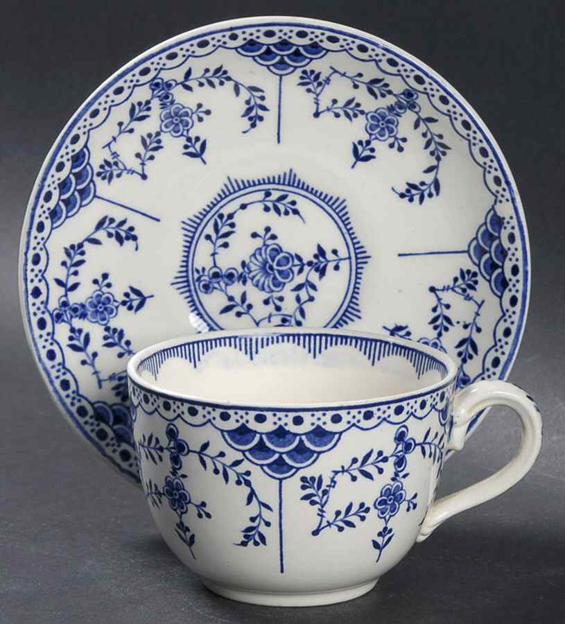 Blue Danish Flat Cup & Saucer Set by Ridgway (Ridgways)-1