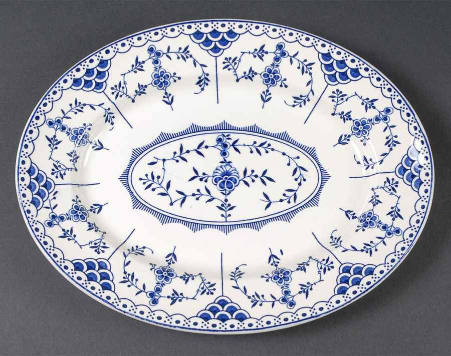Blue Danish 12" Oval Serving Platter by Ridgway (Ridgways)-1