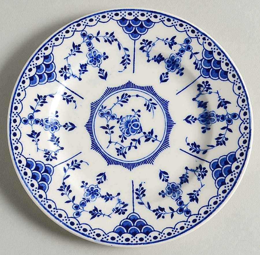 Blue Danish Bread & Butter Plate by Ridgway (Ridgways)-1