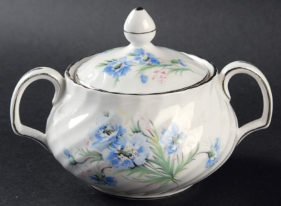 Blue Mist Sugar Bowl & Lid by Ridgway (Ridgways)-1
