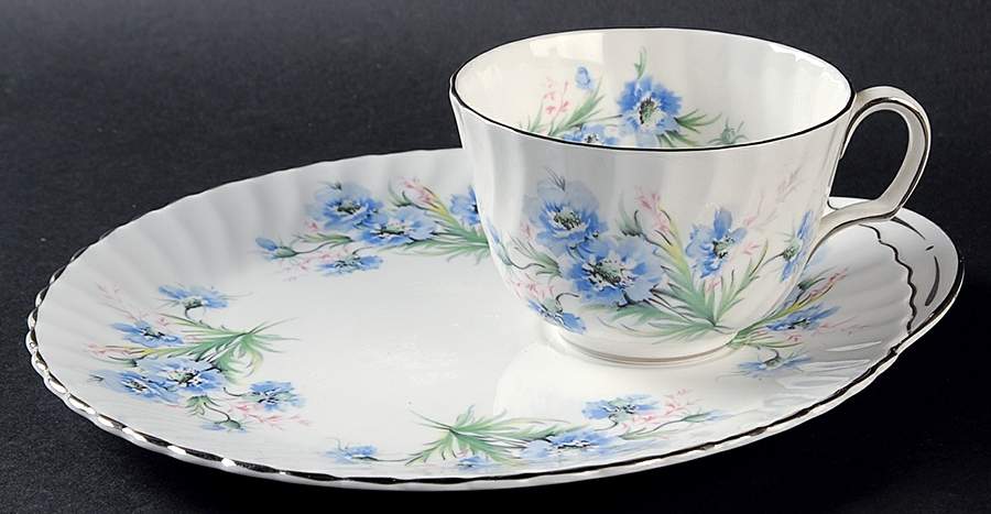 Blue Mist Snack Plate & Cup Set by Ridgway (Ridgways)-1