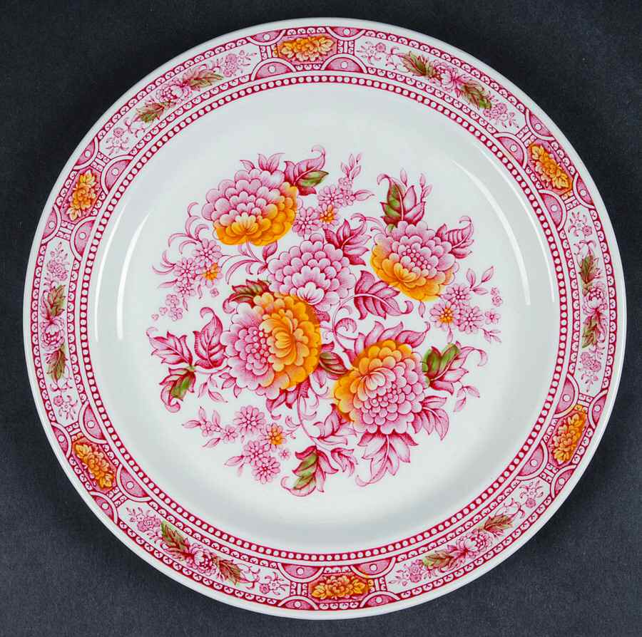 Canterbury Red Multicolor Salad Plate by Ridgway (Ridgways)-1