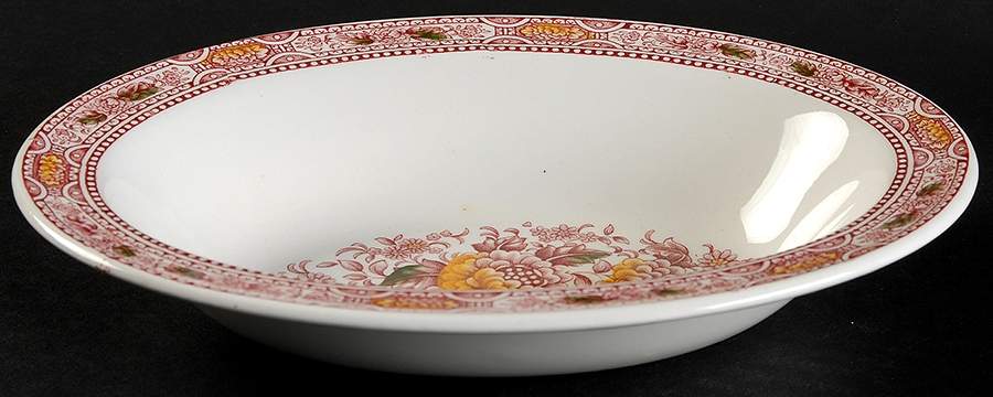 Canterbury Red Multicolor 8" Oval Vegetable Bowl by Ridgway (Ridgways)-1