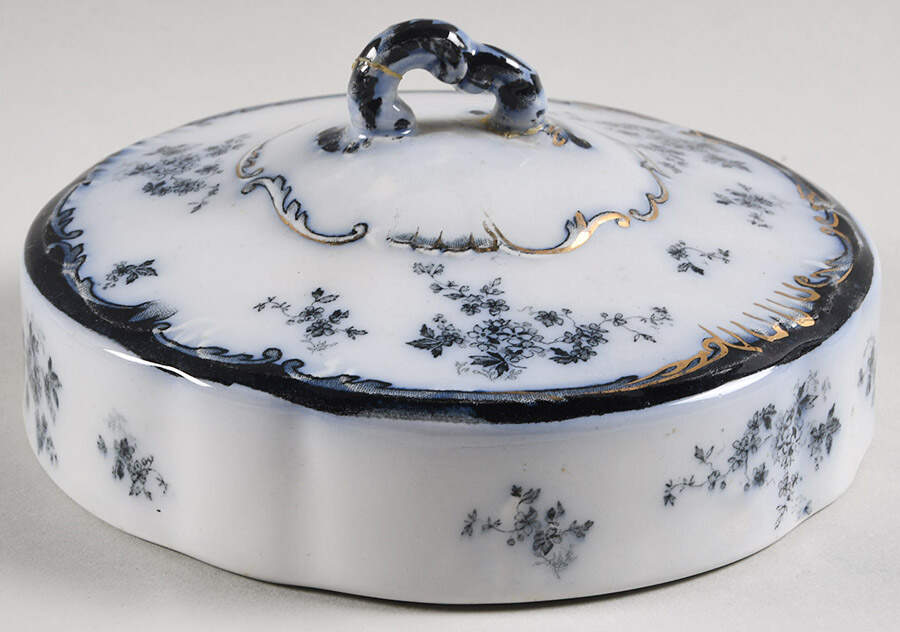 Chiswick (Flow Blue) Lid for Round Butter by Ridgway (Ridgways)-1