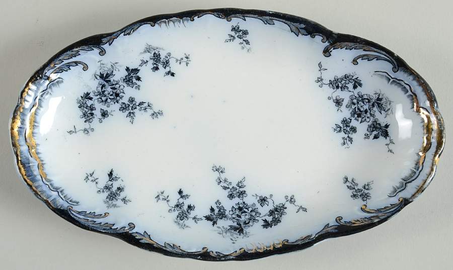 Chiswick (Flow Blue) Relish/Gravy Underplate by Ridgway (Ridgways)-1