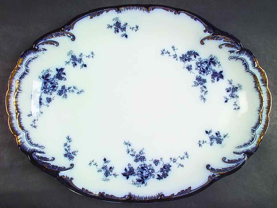 Chiswick (Flow Blue) 16" Oval Serving Platter by Ridgway (Ridgways)-1