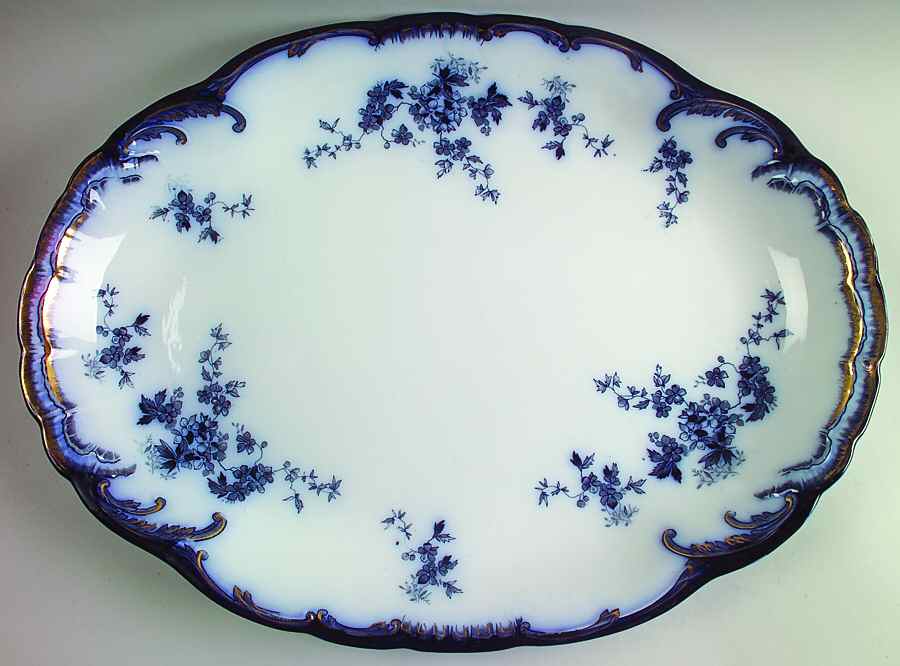 Chiswick (Flow Blue) 19" Oval Serving Platter by Ridgway (Ridgways)-1