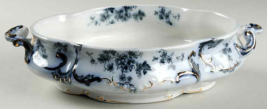 Chiswick (Flow Blue) Oval Vegetable No Lid by Ridgway (Ridgways)-1