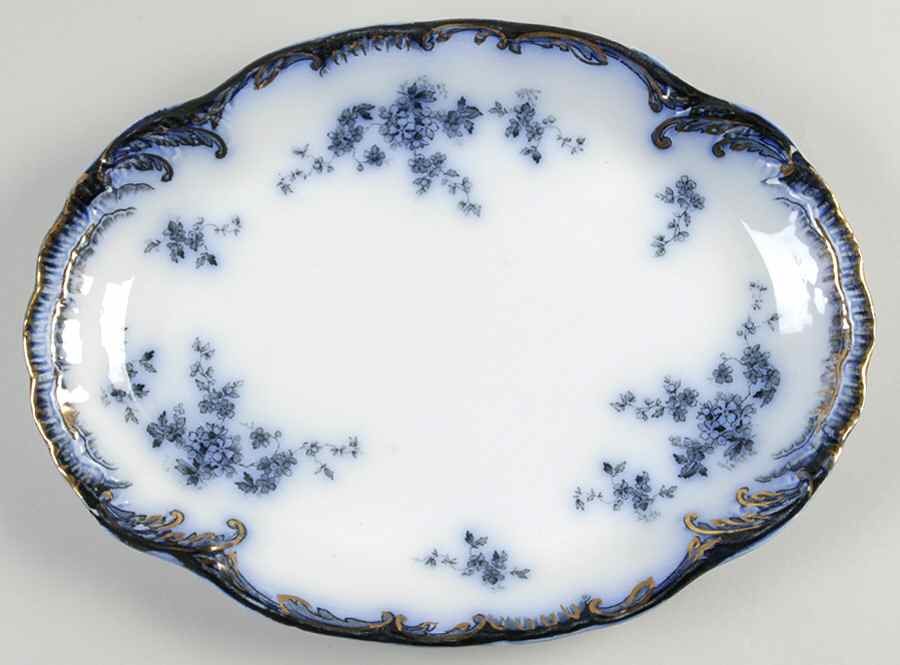 Chiswick (Flow Blue) 12" Oval Serving Platter by Ridgway (Ridgways)-1