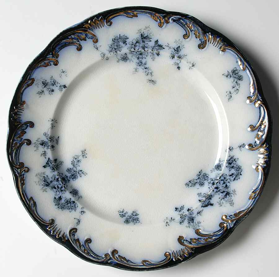 Chiswick (Flow Blue) Luncheon Plate by Ridgway (Ridgways)-1
