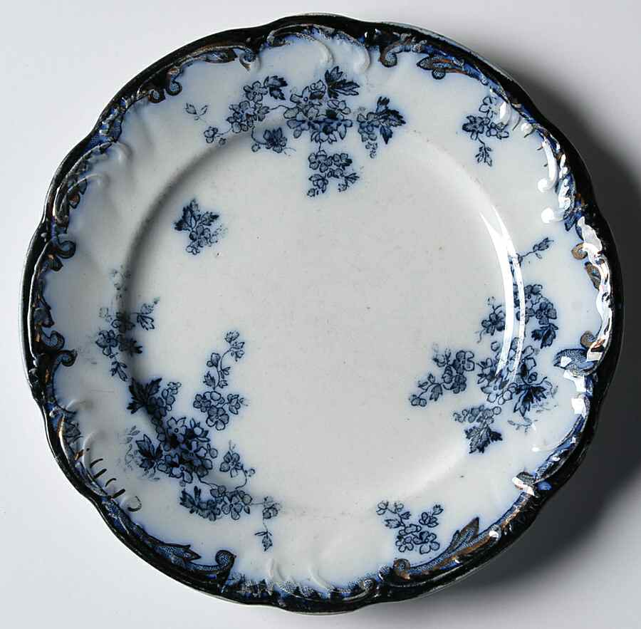 Chiswick (Flow Blue) Bread & Butter Plate by Ridgway (Ridgways)-1