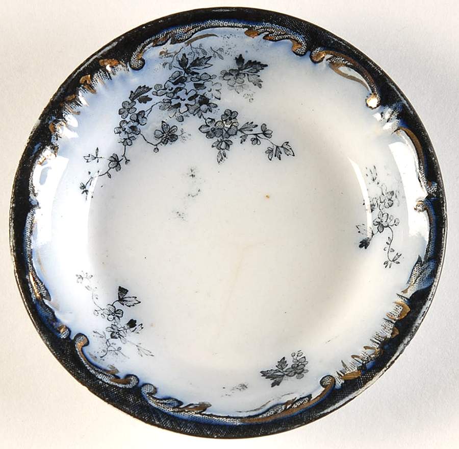 Chiswick (Flow Blue) Butter Pat by Ridgway (Ridgways)-1