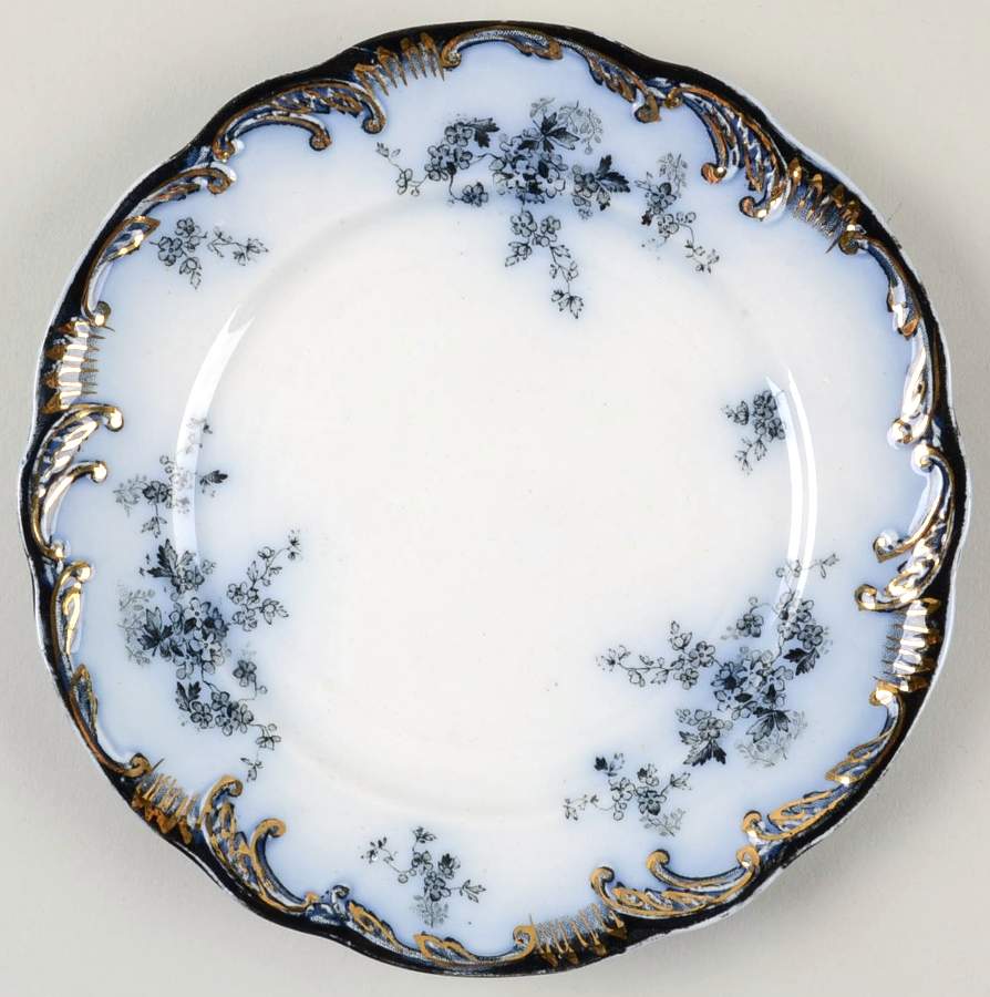 Chiswick (Flow Blue) Dessert/Pie Plate by Ridgway (Ridgways)-1