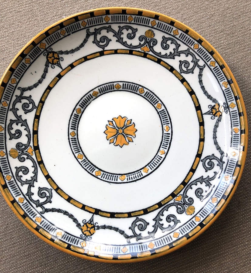 Classic Gray and Yellow Bread & Butter Plate by Ridgway (Ridgways)-1