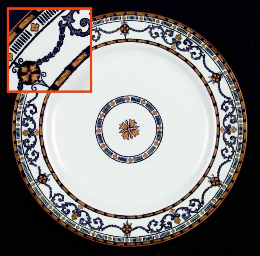 Classic Gray and Yellow Dinner Plate by Ridgway (Ridgways)-1