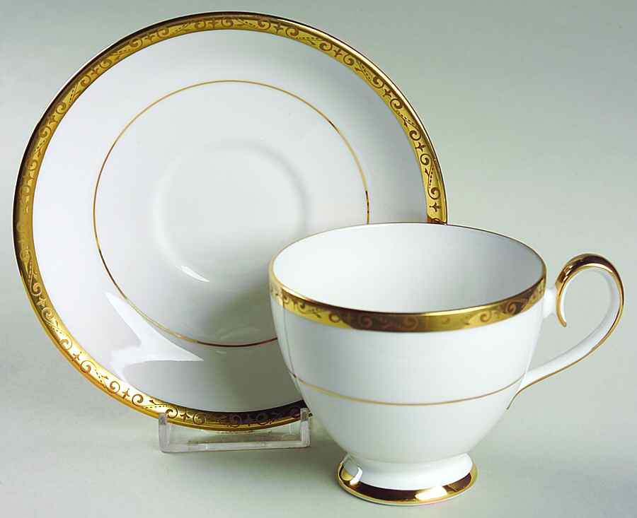 Clarendon Footed Cup & Saucer Set by Ridgway (Ridgways)-1