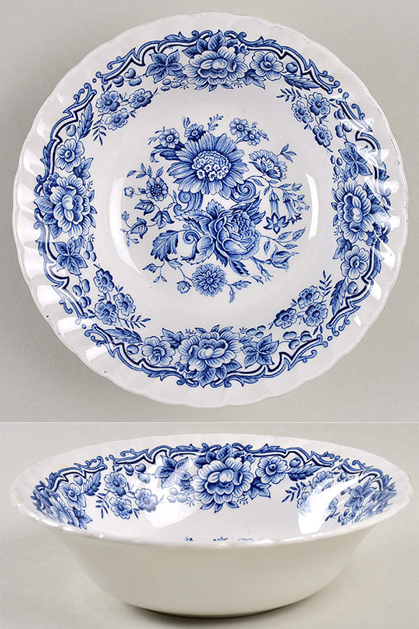 Clifton Blue and White Coupe Cereal Bowl by Ridgway (Ridgways)-1