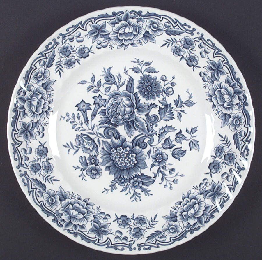 Clifton Blue and White Dinner Plate by Ridgway (Ridgways)-1